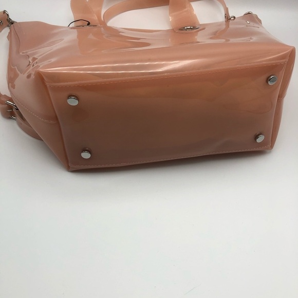 NWT. Zara Light Pink/Cream Vinyl Shoulder Bag. - Picture 4 of 13